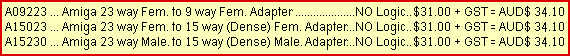 A09233-A15023-A15230 Amiga 23 way Fem to 15 way (Dense) Female Adapter with Logic