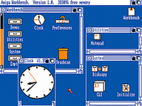 Amiga workbench screen running on 1/2 MB