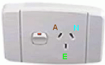 A typical Australian GPO mains wall outlet