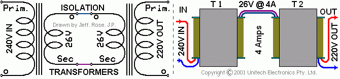 A simple Isolation transformer diagram