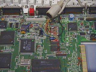 The Old Amiga A1200 modified to take a external plug-in DIN Keyboard
