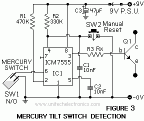 Mercury Tilt Switch Alarm
